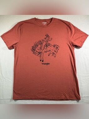 Wrangler Graphic Short-Sleeve Crewneck Tee Men’s Large Rust Orange